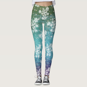 Snowflakes & Stars (editable) Leggings