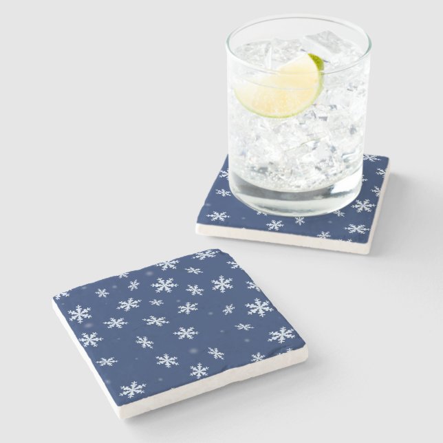 Snowflakes Stone Coaster (Side)