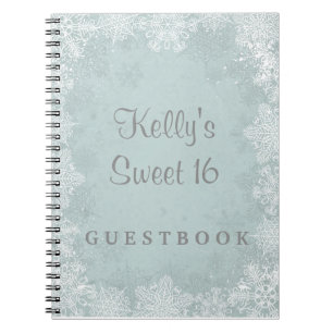Snowflakes Sweet 16 Wonderland Guest Book