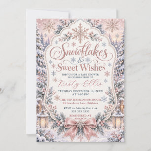 Snowflakes & Sweet Wishes Baby Shower Invitation