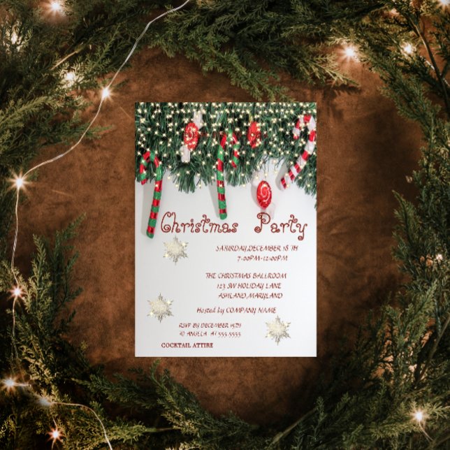 Snowflakes, Sweets Company Christmas Party Invitation (Creator Uploaded)
