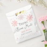 Snowflakes Thanks Snow Much baby shower Pink Favour Bags<br><div class="desc">Whimsical watercolor Snowflakes Baby it's cold outside winter Baby Shower theme. Easy to personalise. Pink</div>