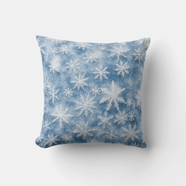 Snowflakes Throw Pillow (Front)