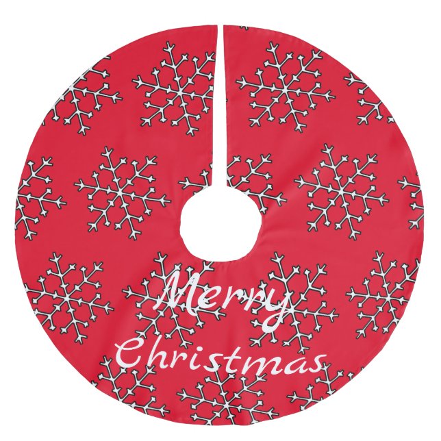 Snowflakes Thunder_Cove Brushed Polyester Tree Skirt (Front)