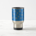 Snowflakes travel Mug<br><div class="desc">Coffee Mug for the holidays Christmas mug with silver snowflake on a beautiful background.  Great to give and to receive.</div>