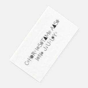 Snowflakes Typography Christmas in July Napkin