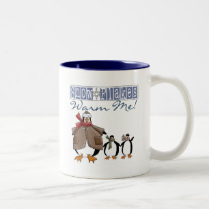 Snowflakes Warm Me Holiday Tshirts and Gifts Two-Tone Coffee Mug