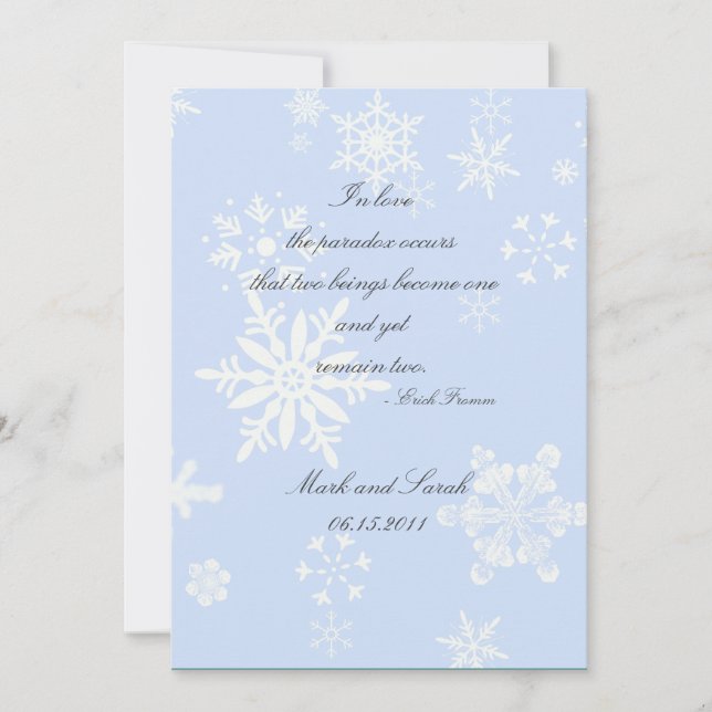 Snowflakes Wedding 2 Invitation (Front)