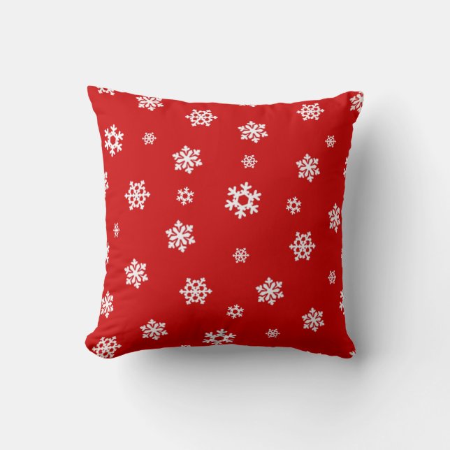 Snowflakes (White) [Christmas Pattern] Cushion (Front)