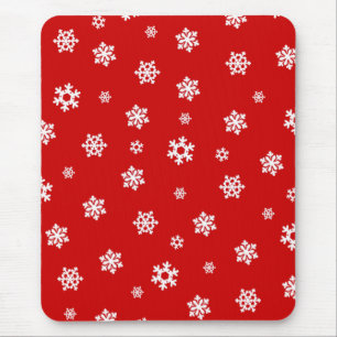 Snowflakes (White) [Christmas Pattern] Mouse Pad