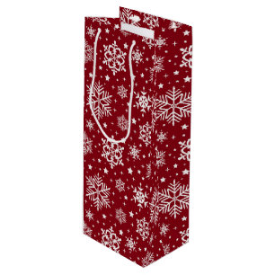 Snowflakes wine gift bag