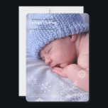 Snowflakes Winter Baby Photo Birth Announcement<br><div class="desc">An adorable birth announcement to introduce your winter baby with. Just add your favourite photo to make it yours. The card is easy to customise with your wording, font, font colour and choice of six paper types. Not exactly what you're looking for? All our products can be custom designed to...</div>