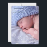 Snowflakes Winter Baby Photo Birth Announcement<br><div class="desc">An adorable birth announcement to introduce your winter baby with. Just add your favourite photo to make it yours. The card is easy to customise with your wording, font, font colour and choice of six paper types. Not exactly what you're looking for? All our products can be custom designed to...</div>