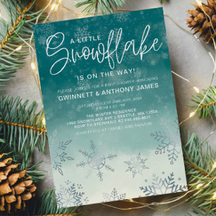 Snowflakes Winter Baby Shower  Invitation