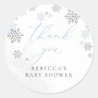 Snowflakes Winter Boy Baby Shower Thank You
