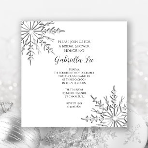 Snowflakes Winter Bridal Shower Invitation