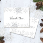 Snowflakes Winter Bridal Shower Thank You<br><div class="desc">This elegant bridal shower design features delicate snowflakes in grey and silver glitter. The collection of coordinating products is available in our shop, zazzle.com/store/doodlelulu. Contact us if you need this design applied to a specific product to create your own unique matching item! Thank you so much for viewing a DoodleLulu...</div>