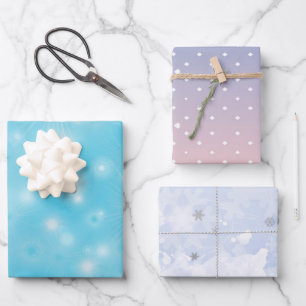 Snowflakes winter Elegant pastel colours Christmas Wrapping Paper Sheet
