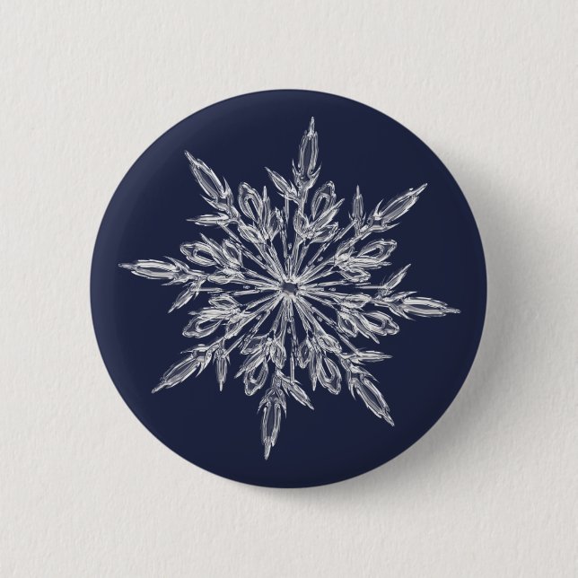 Snowflakes: winter is coming 6 cm round badge (Front)