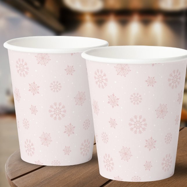 Snowflakes Winter It's Cold Outside Baby Shower Paper Cups (Creator Uploaded)