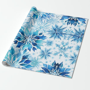 Snowflakes Winter magic watercolor pattern Wrapping Paper