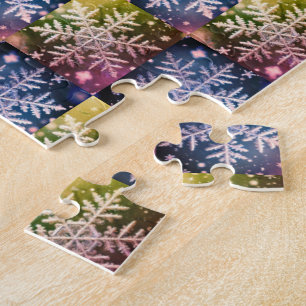 Snowflakes Winter Night / 1974 / Sangria Basic Jigsaw Puzzle