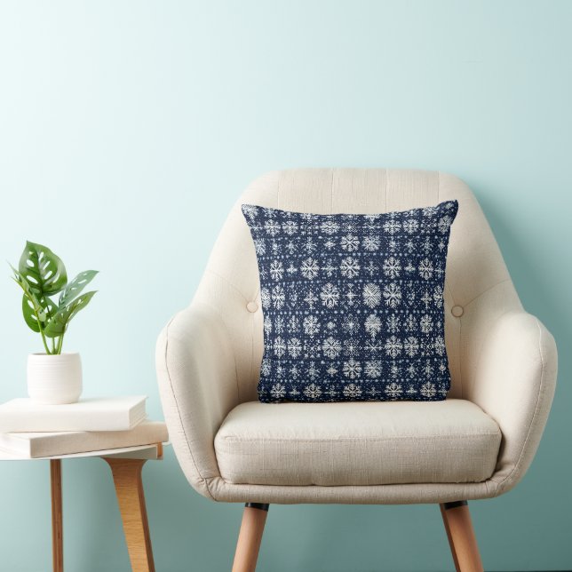 Snowflakes Winter Pattern Cushion (Chair)
