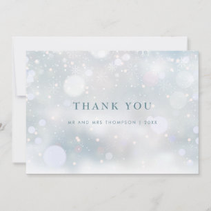 Snowflakes Winter Wedding Elegant Thank You Card