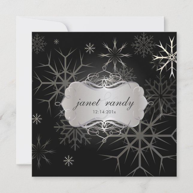 Snowflakes, Winter  Wedding Invitations (Front)