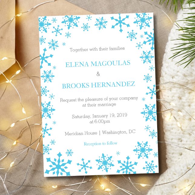 Snowflakes Winter Wedding Invitations (Creator Uploaded)