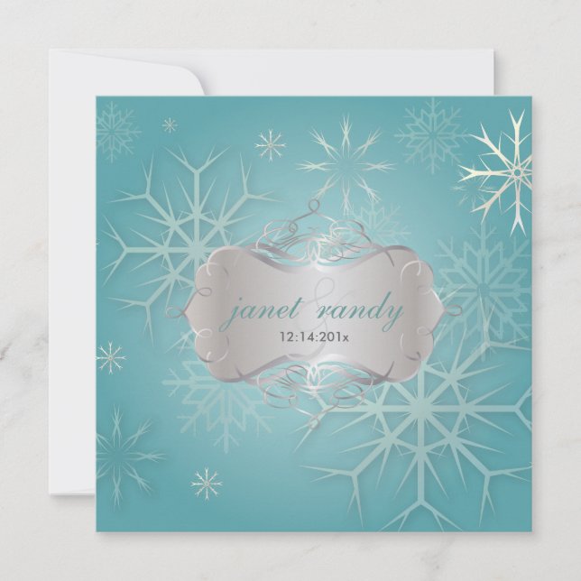 Snowflakes, Winter  Wedding Invitations (Front)