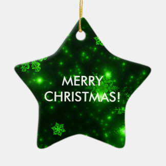 Snowflakes with Green Background Ornament