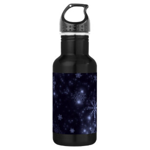 Snowflakes with Midnight Blue Background 532 Ml Water Bottle