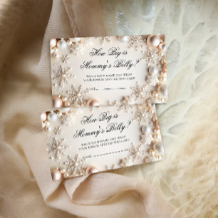 Snowflakes With Pearls How Big Is Her Belly Enclosure Card
