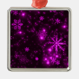 Snowflakes with Purple Background Metal Tree Decoration