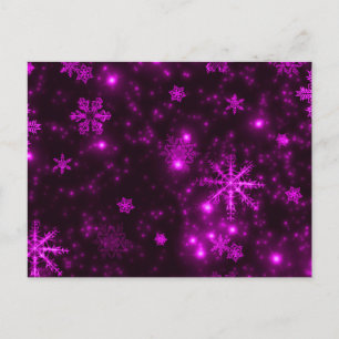 Snowflakes with Purple Background Postcard