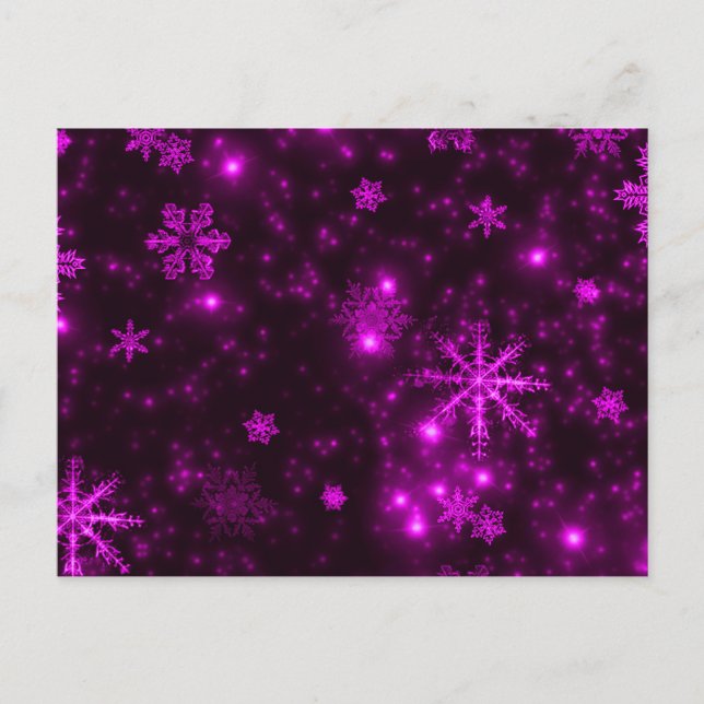 Snowflakes with Purple Background Postcard (Front)