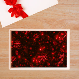 Snowflakes with Red Background Tissue Paper