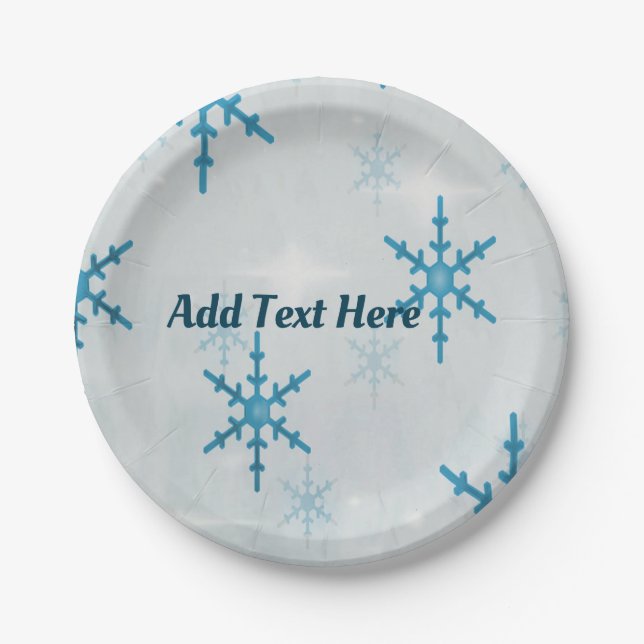 SnowflakesBling Christmas Paper Plate  (Front)