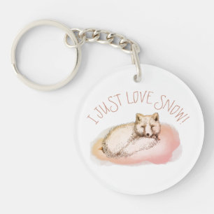Snowfox, arctic fox key ring