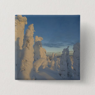 Snowghosts at sunset at Whitefish Mountain 2 15 Cm Square Badge