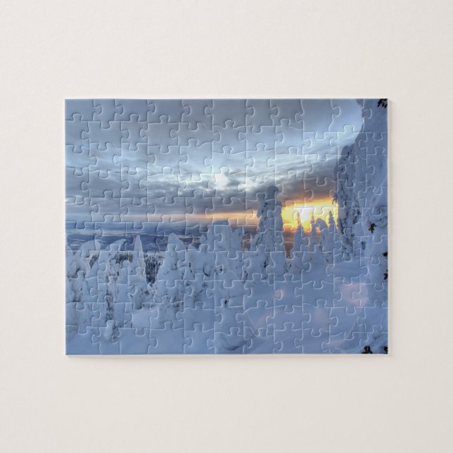 Snowghosts at sunset at Whitefish Mountain Jigsaw Puzzle (Horizontal)