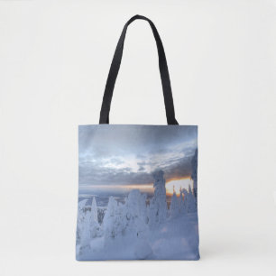 Snowghosts at sunset at Whitefish Mountain Tote Bag
