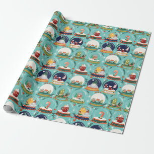 SnowGlobe//Christmas//Gnome//Gingerbread House Wrapping Paper