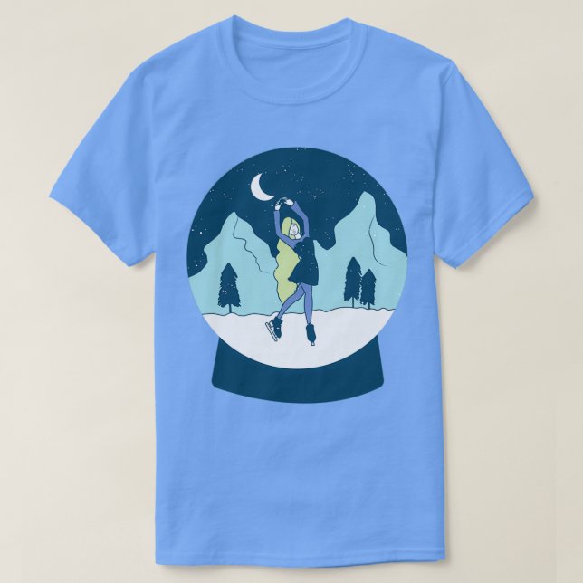 Snowglobe ice skating T-Shirt (Design Front)
