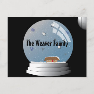 Snowglobe Illustration Personalised Postcard