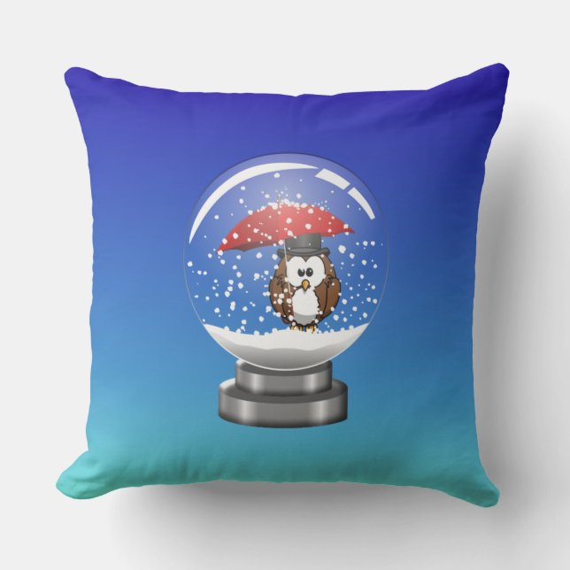 snowglobe owl cushion (Front)