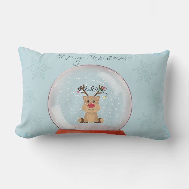 Snowglobe Wonderland Throw Pillow (Front)