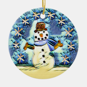 Snowie Snowman Ceramic Tree Decoration