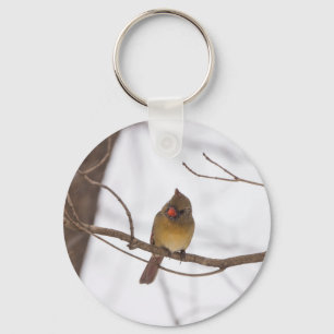 Snowing Again Says Mrs Cardinal Key Ring